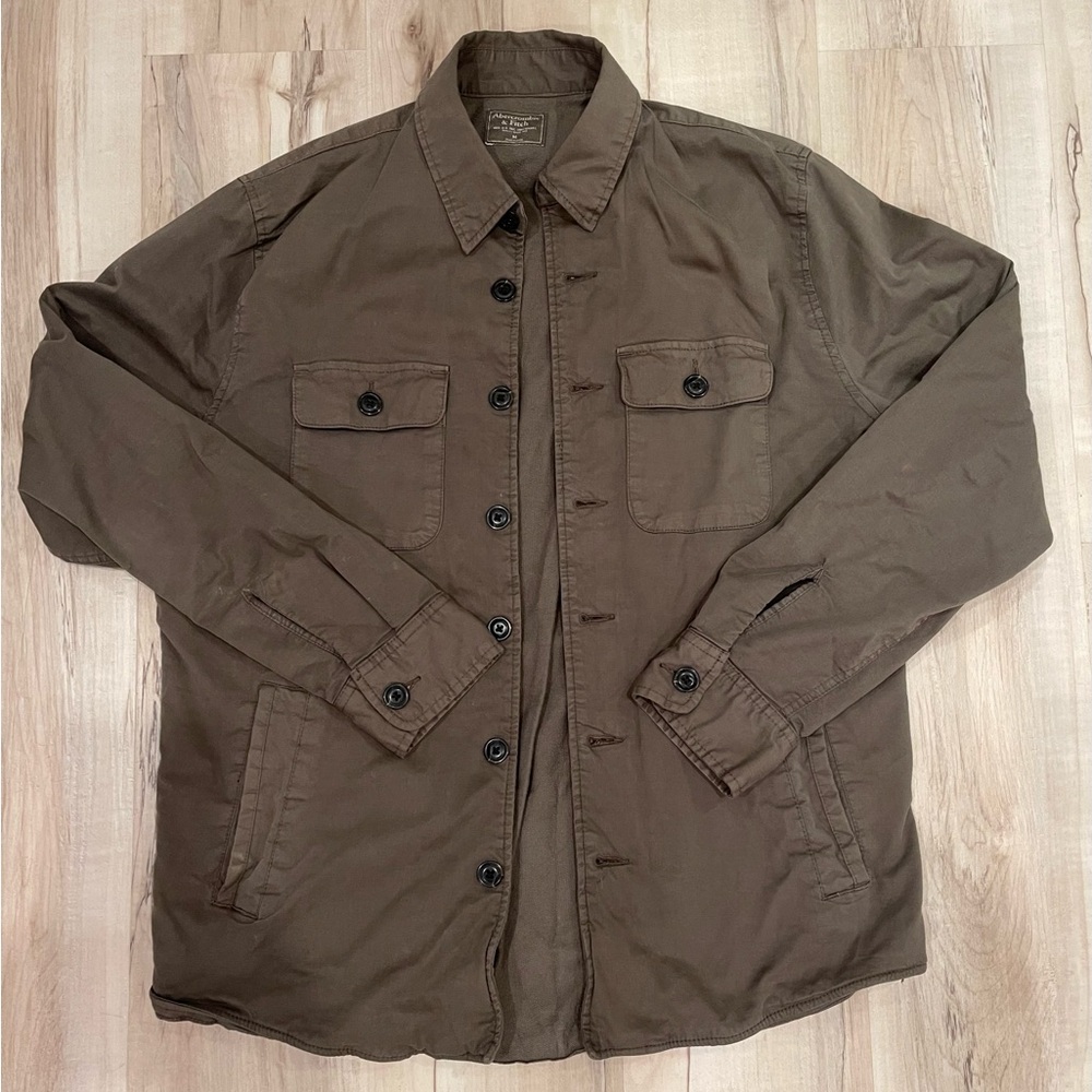 Abercrombie & Fitch shirt jacket overshirt in men’s medium in olive green